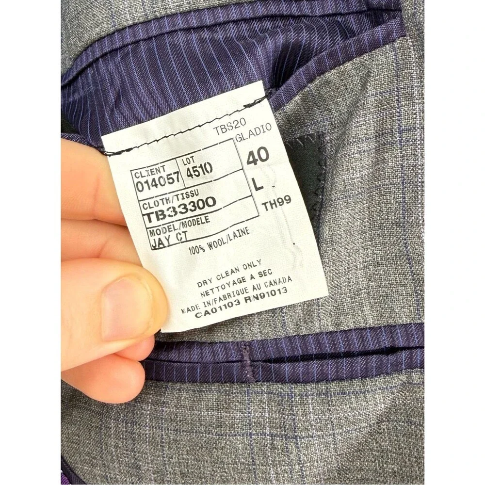 Ted Baker London Endurance Wright-Plaid Suit Jacket | Gray | Size 40L
